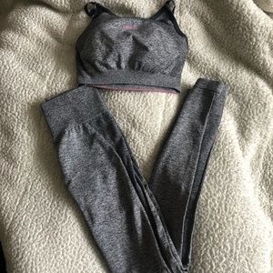 XS - Gymshark FLEX V2 in Charcoal Marl/Dusty Pink
